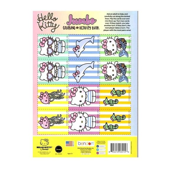 Hello Kitty Coloring & Activity Book for Kids - 80 Pages with Memory Game Bonus! - Picture 2 of 2